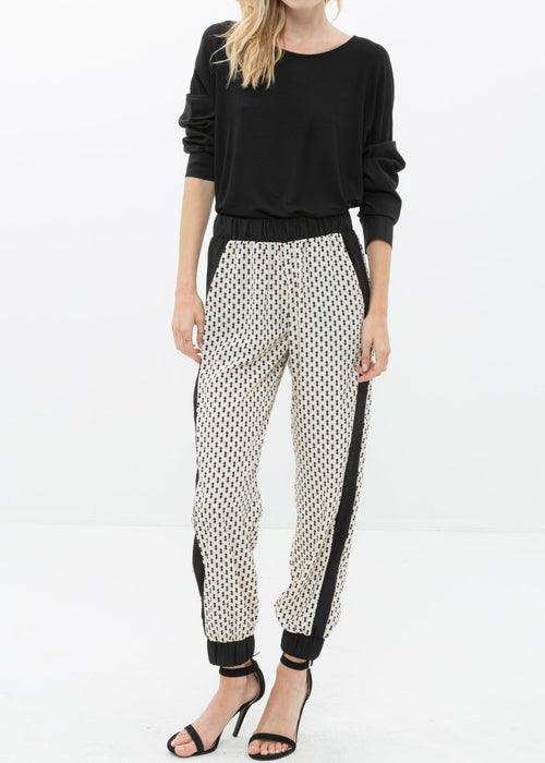 Women's Printed Casual Cuffed Hem Pants - Bona Fide Fashion