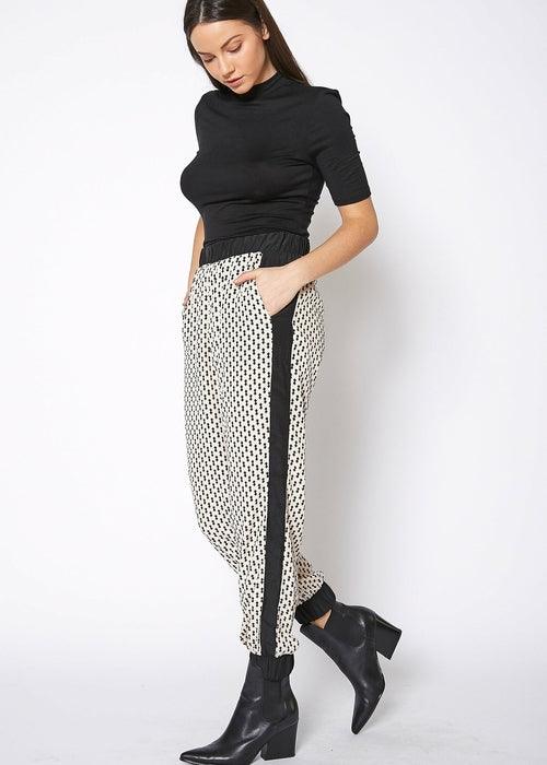 Women's Printed Casual Cuffed Hem Pants - Bona Fide Fashion