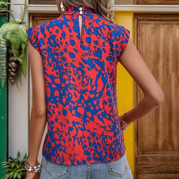 Women's Printed Sleeveless Shirt HELBMFQK98 - Bona Fide Fashion