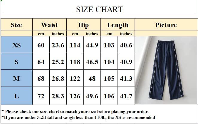 XPONNI Track Pants Women Baggy Pants Y2k Pants Parachute Pants for Women Y2K Clothing(Navy,S,Small) - Bona Fide Fashion