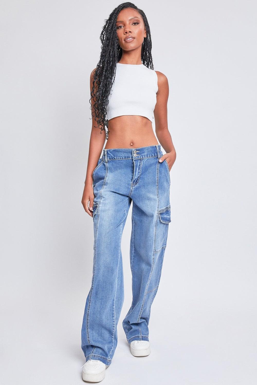 YMI Jeanswear High-Rise Straight Cargo Jeans - Bona Fide Fashion