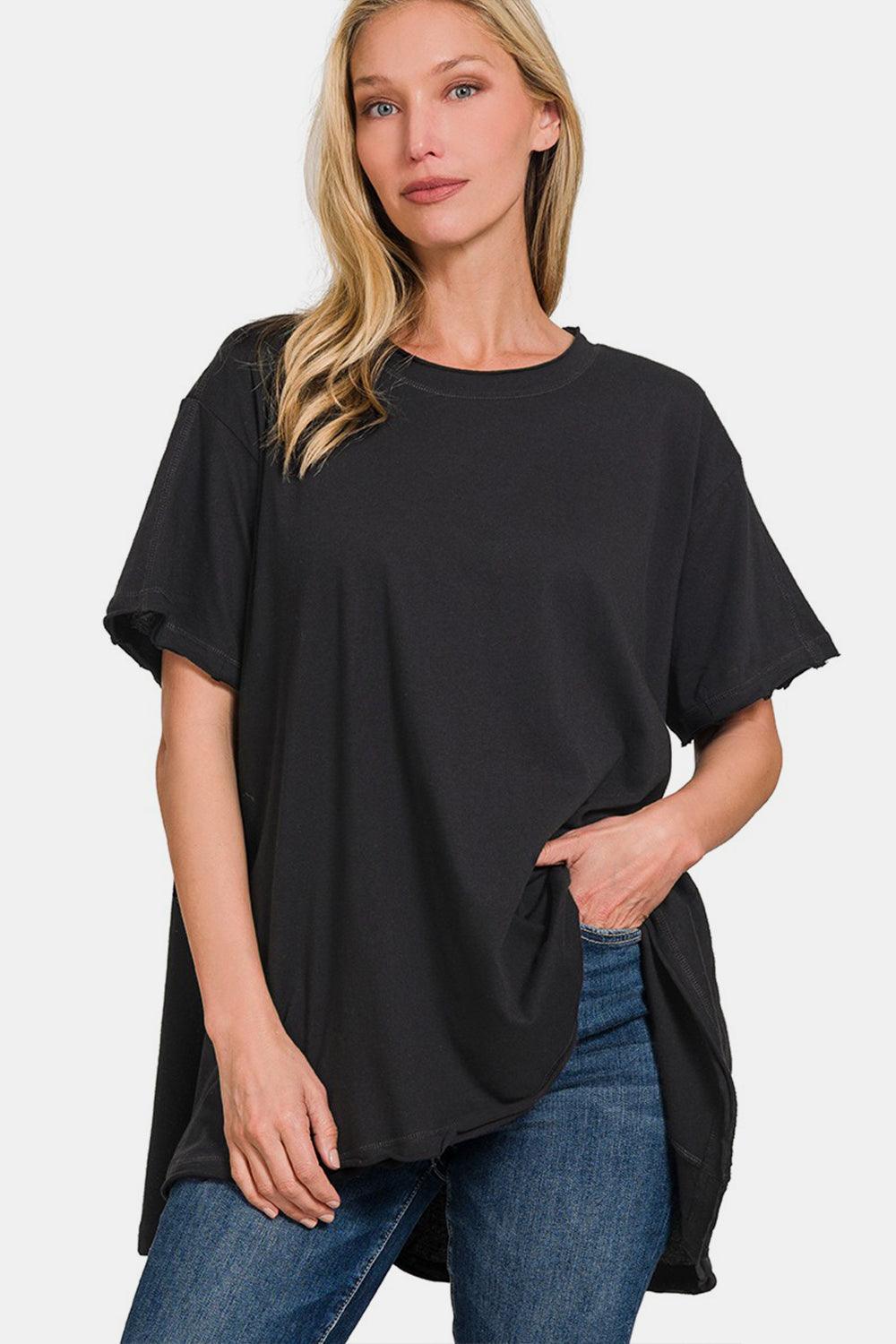 Zenana Round Neck Short Sleeve T-Shirt - Bona Fide Fashion