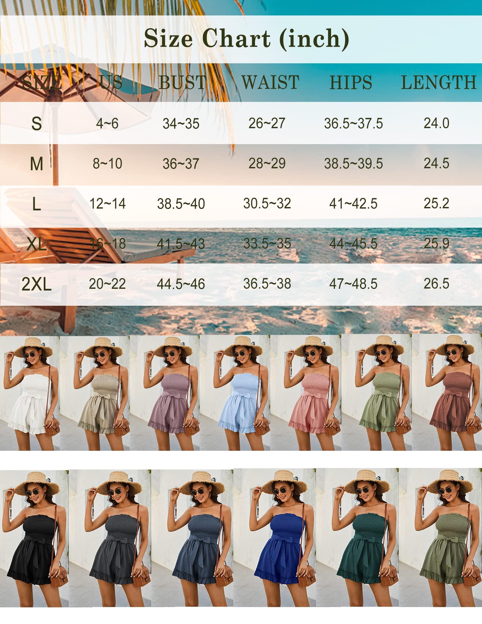 Zexxxy Womens Rompers for Summer Casual Cute Romper Ruffle Jumpsuit Shorts Dressy Beachwear Army Green XL - Bona Fide Fashion